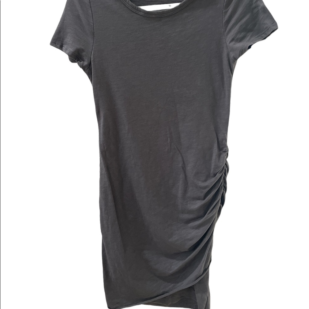 Wasabi and Mint Gray Ruched Knit Dress-Small